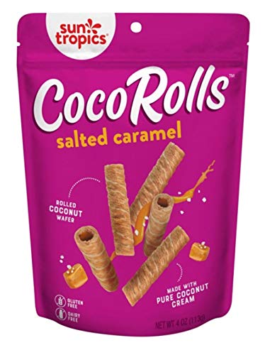 Sun Tropics Non-GMO Rolled Coconut Wafer Rolls 4oz (Salted Caramel)