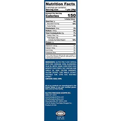 Katz Gluten Free Blueberry Mini Pies | Dairy Free, Nut Free, Soy Free, Gluten Free | Kosher (3 Packs of 4 Mini Pies, 5.5 Ounce Each)