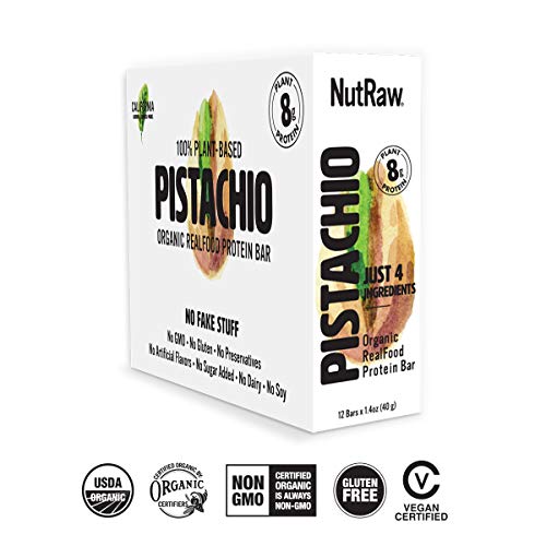 Nutrawbar, Organic Superfood, Raw Fruit and Nut Bar, Pistachio, 1.4 Oz, 12 Count