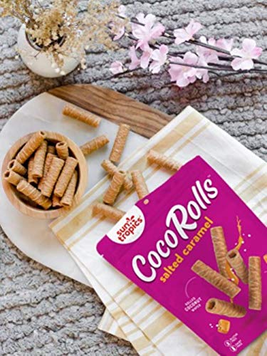 Sun Tropics Non-GMO Rolled Coconut Wafer Rolls 4oz (Salted Caramel)