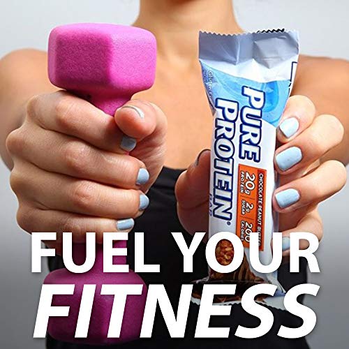 Pure Protein Bars, High Protein, Nutritious Snacks to Support Energy, Low Sugar, Gluten Free, Chocolate Peanut Butter, 1.76oz, 12 Count (Pack of 1)