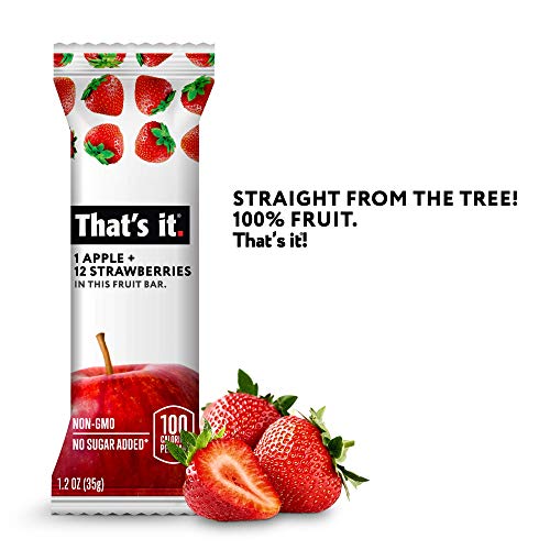 That's it. Apple + Variety 100% Natural Real Fruit Bar, Best High Fiber Vegan, Gluten Free Healthy Snack, Paleo for Children & Adults, Non GMO No Added Sugar, No Preservatives Energy Food (12 Pack)