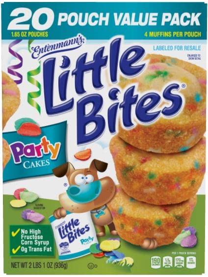 Entenmann's Little Bites Party Cakes Muffins 20 Pouches