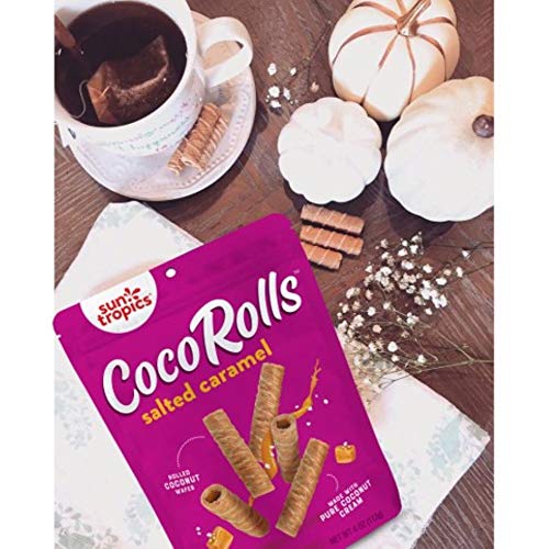 Sun Tropics Non-GMO Rolled Coconut Wafer Rolls 4oz (Salted Caramel)