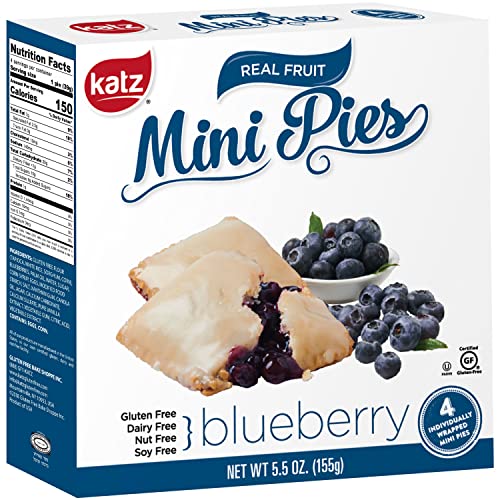 Katz Gluten Free Blueberry Mini Pies | Dairy Free, Nut Free, Soy Free, Gluten Free | Kosher (3 Packs of 4 Mini Pies, 5.5 Ounce Each)