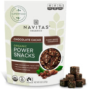 Navitas Organics Superfood Power Snacks, Chocolate Cacao, 8 oz. Bag, 11 Servings — Organic, Non-GMO, Gluten-Free