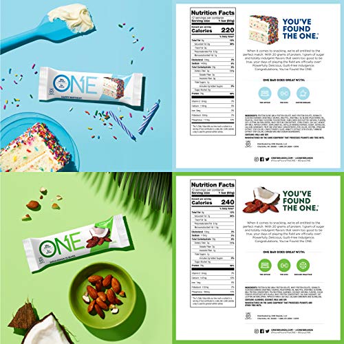 ONE Protein Bars, Best Sellers Variety Pack, Gluten Free 20g Protein and Only 1g Sugar, Best Sellers Variety Pack, 2.12 oz (12 Pack)